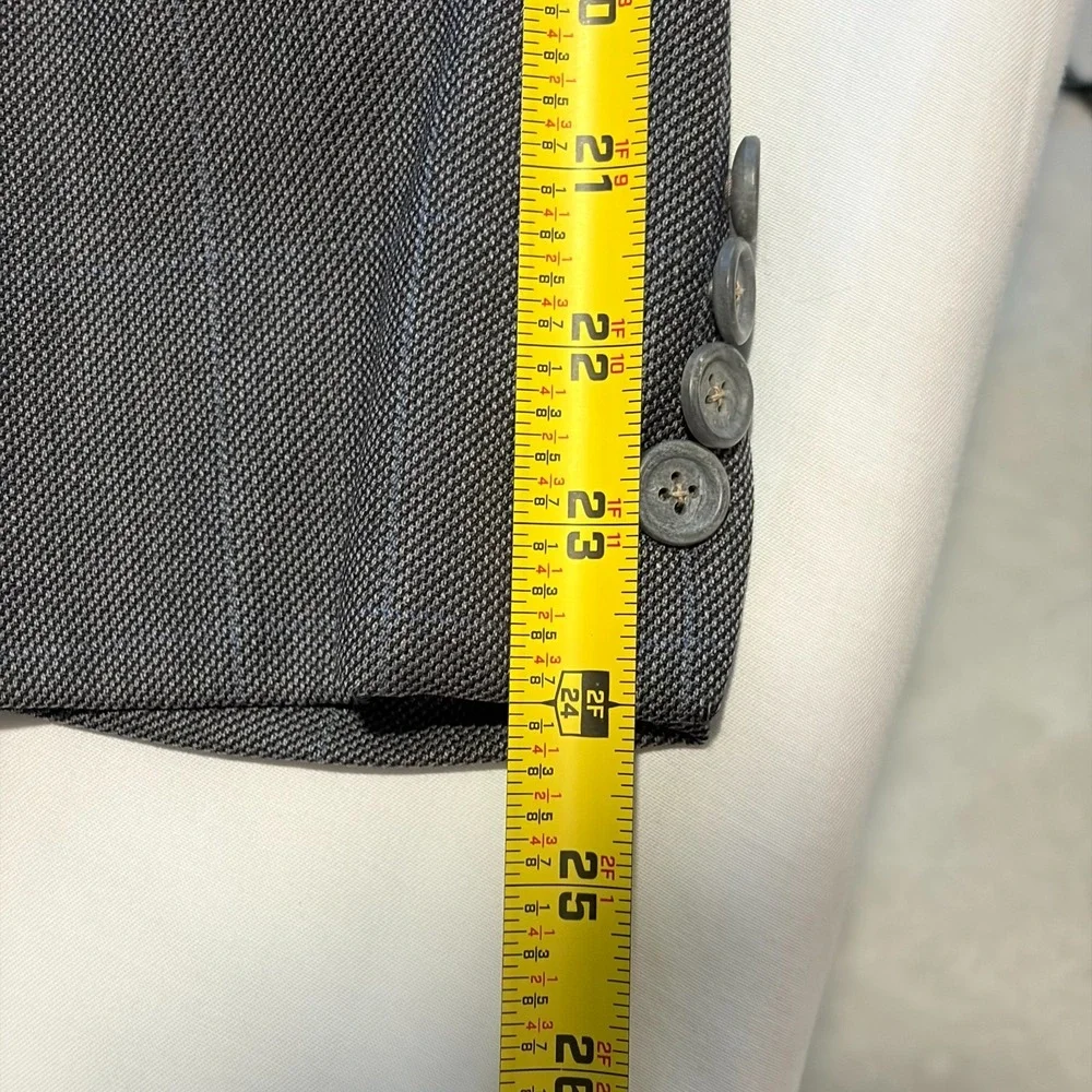 Hickey Freeman Mens 40R Gray Check Wool Blazer Jacket Canterbury Single Breasted
